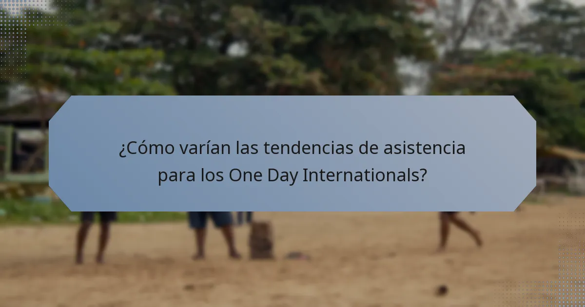 ¿Cómo varían las tendencias de asistencia para los One Day Internationals?