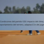 Condiciones del partido ODI: impacto del clima, comportamiento del terreno, adaptación del jugador