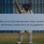 Desafíos de un Día Internacional: Clima, Condiciones del terreno, Estado físico de los jugadores