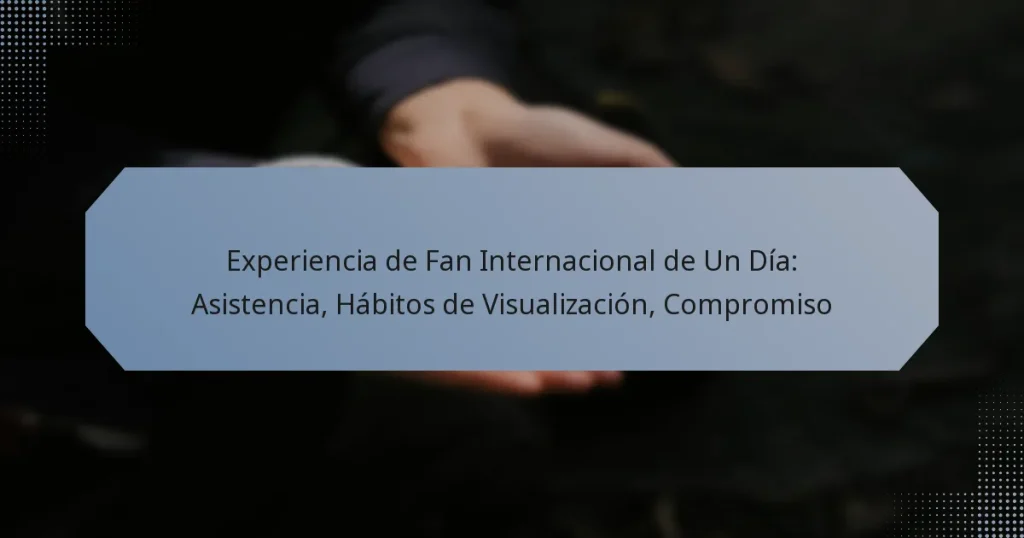 Experiencia de Fan Internacional de Un Día: Asistencia, Hábitos de Visualización, Compromiso