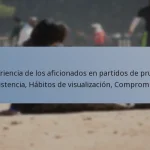 Experiencia de los aficionados en partidos de prueba: Asistencia, Hábitos de visualización, Compromiso