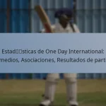 Estadísticas de One Day International: Promedios, Asociaciones, Resultados de partidos
