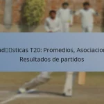 Estadísticas T20: Promedios, Asociaciones, Resultados de partidos