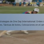 Estrategias de One Day International: Orden de bateo, Tácticas de bolos, Colocaciones en el campo