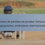 Formatos de partidos de prueba: Variaciones, adaptaciones, estándares internacionales