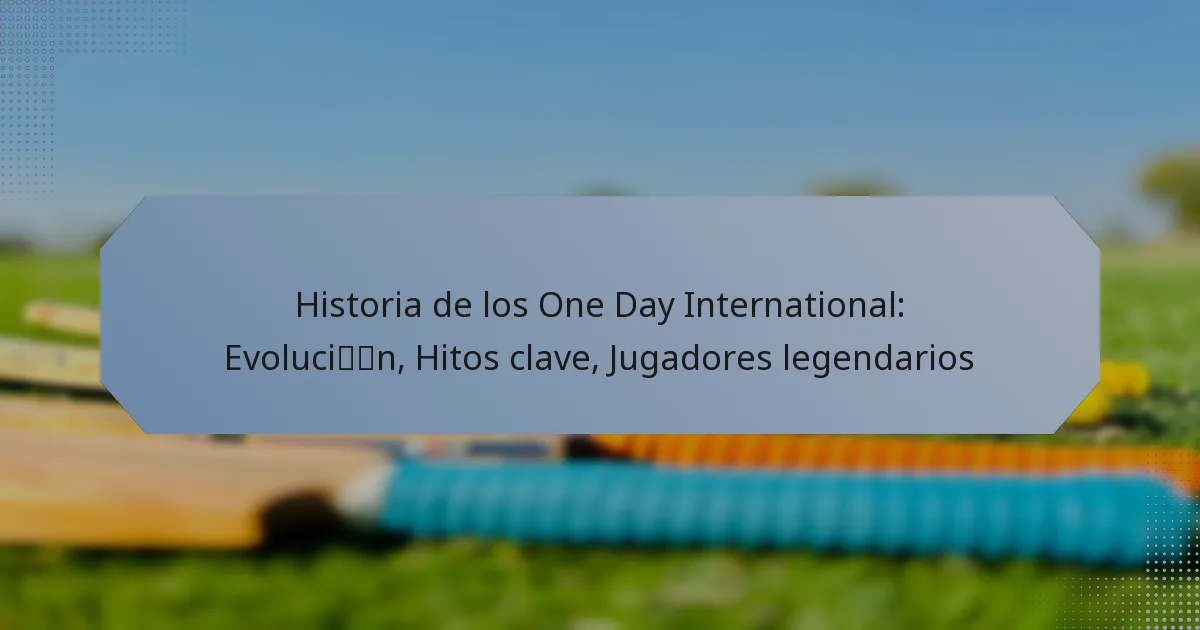 Historia de los One Day International: Evolución, Hitos clave, Jugadores legendarios