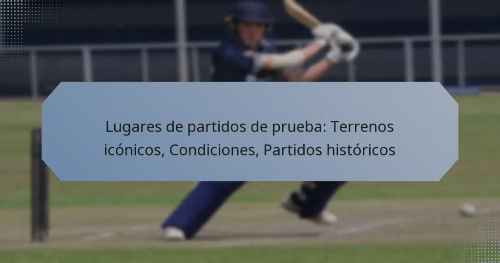 Lugares de partidos de prueba: Terrenos icónicos, Condiciones, Partidos históricos