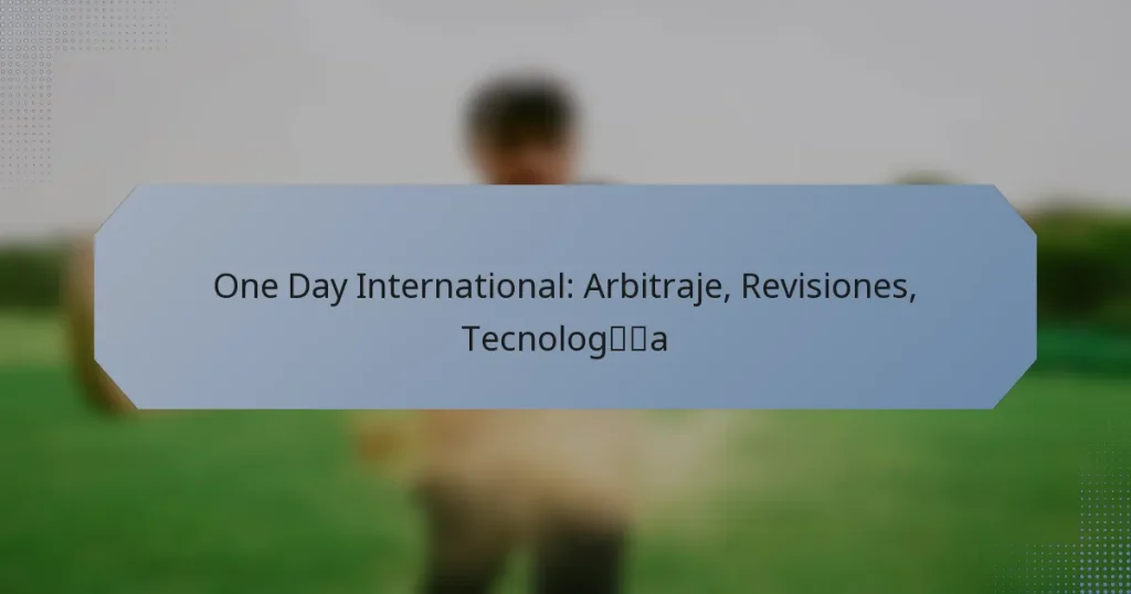 One Day International: Arbitraje, Revisiones, Tecnología