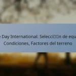One Day International: Selección de equipo, Condiciones, Factores del terreno