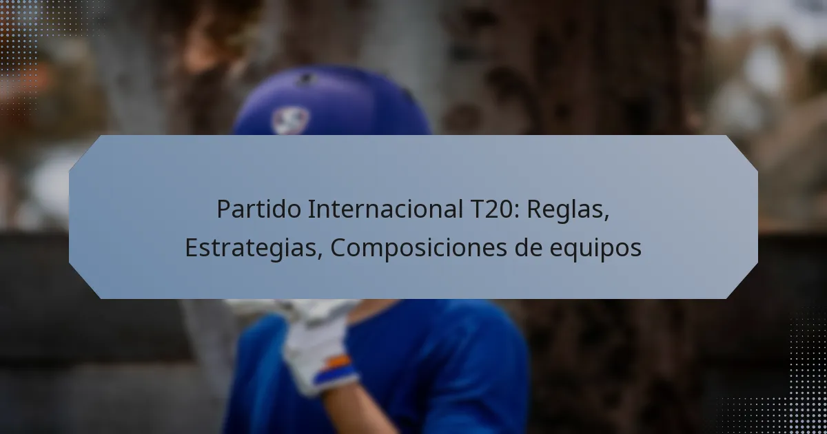 Partido Internacional T20: Reglas, Estrategias, Composiciones de equipos
