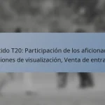 Partido T20: Participación de los aficionados, Opciones de visualización, Venta de entradas