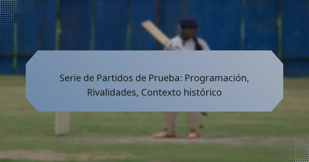 Serie de Partidos de Prueba: Programación, Rivalidades, Contexto histórico