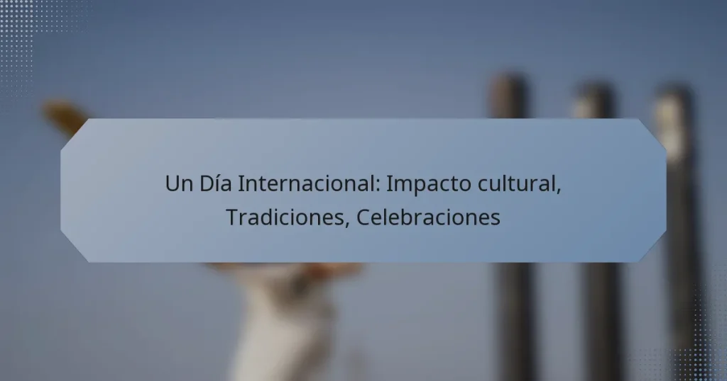 Un Día Internacional: Impacto cultural, Tradiciones, Celebraciones