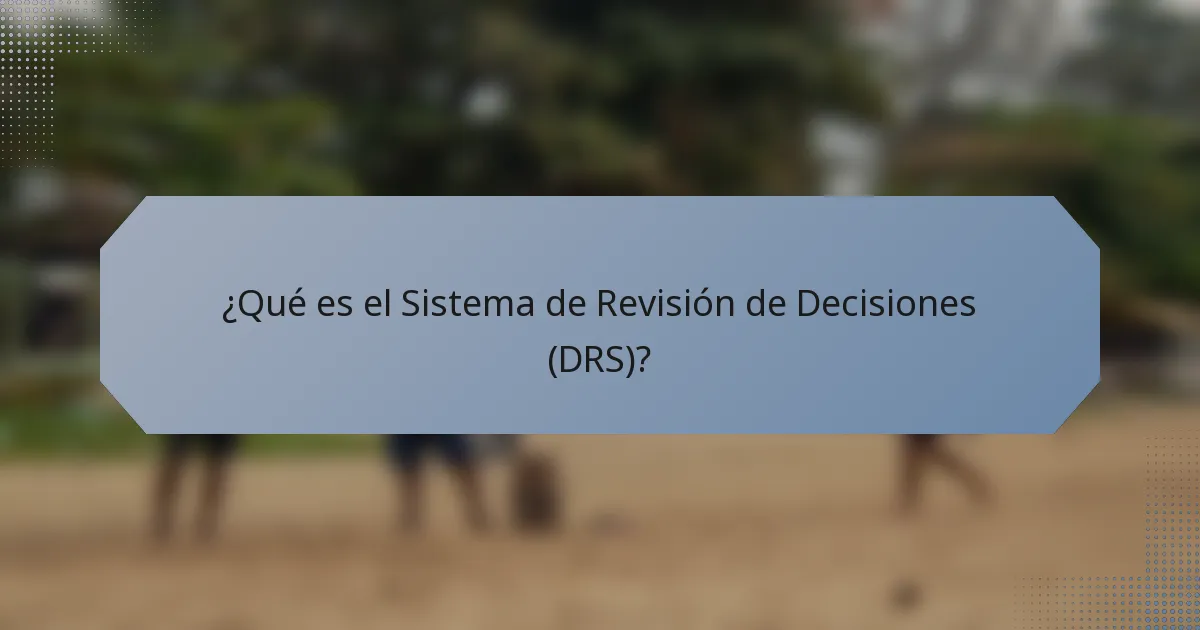 ¿Qué es el Sistema de Revisión de Decisiones (DRS)?